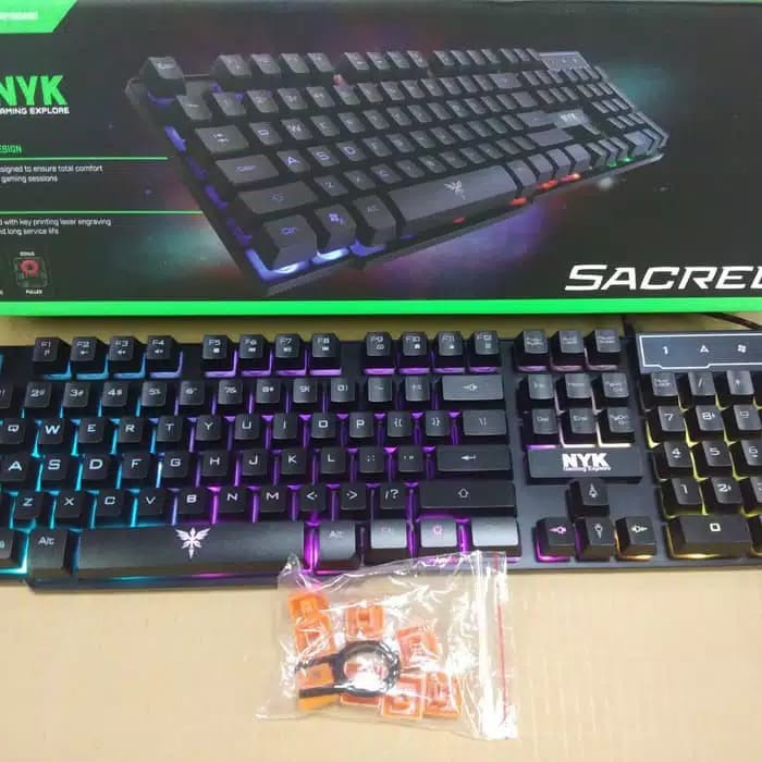 C_    NYK ( K02 / K-02 ) Keyboard Gaming Fullsize dengan 5 mode lampu