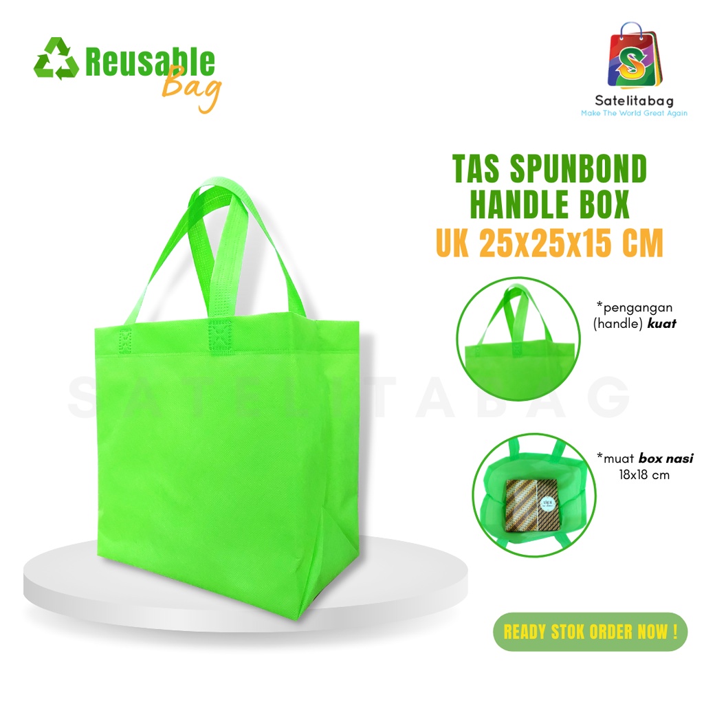 

Goodie Bag Tas Souvenir Spunbond Kotak Nasi / Nasi Box 25x25x15 Cm