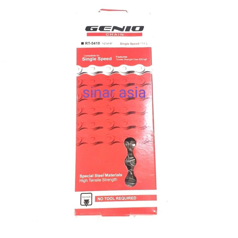 Rantai sepeda 114L (single speed ) merk Genio atau Pacific - warna brown
