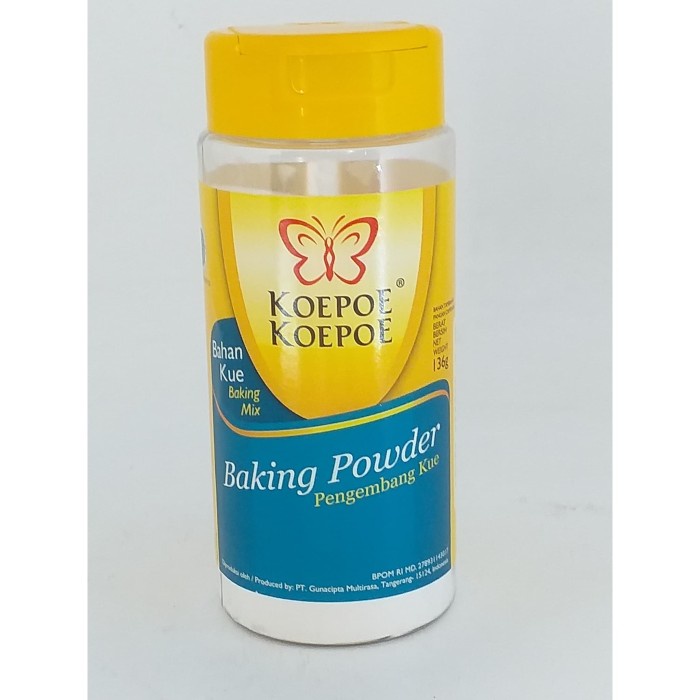 

Koepoe Koepoe Baking Powder 136gr / Bubuk Pengembang Kue / Kupu Kupu Baking Powder