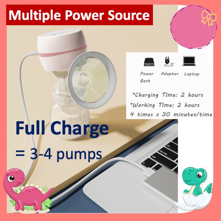 Pompa ASI Elektrik Portable Tanpa Rasa Sakit Painless Rechargeable Single Electric Breast Pump