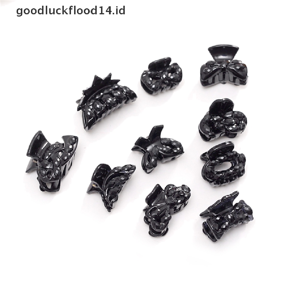 [OOID] 10pcs Popular Mixed Small Plastic Black Hair Clips Hairpin Claws Clamps Fashion ID