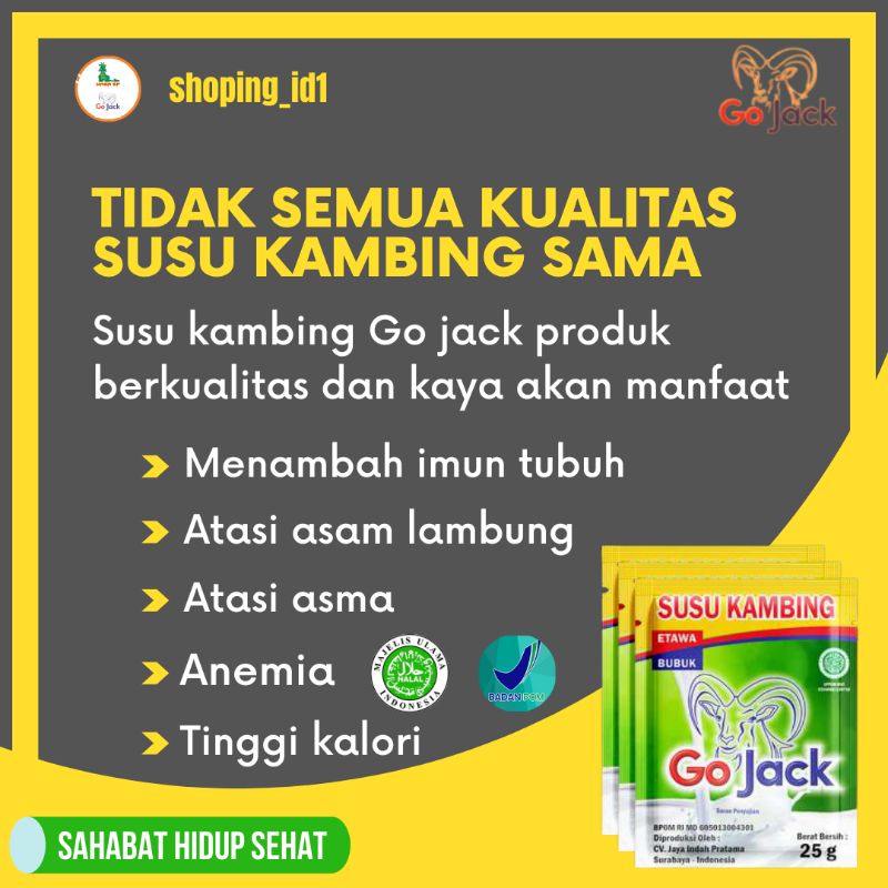 

susu kambing etawa go jack 25 g sachet