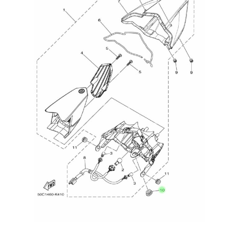 KARET GROMMET LAMPU BELAKANG BAGIAN BAWAH JUPITER MX 135 NEW NJMX ORIGINAL YGP