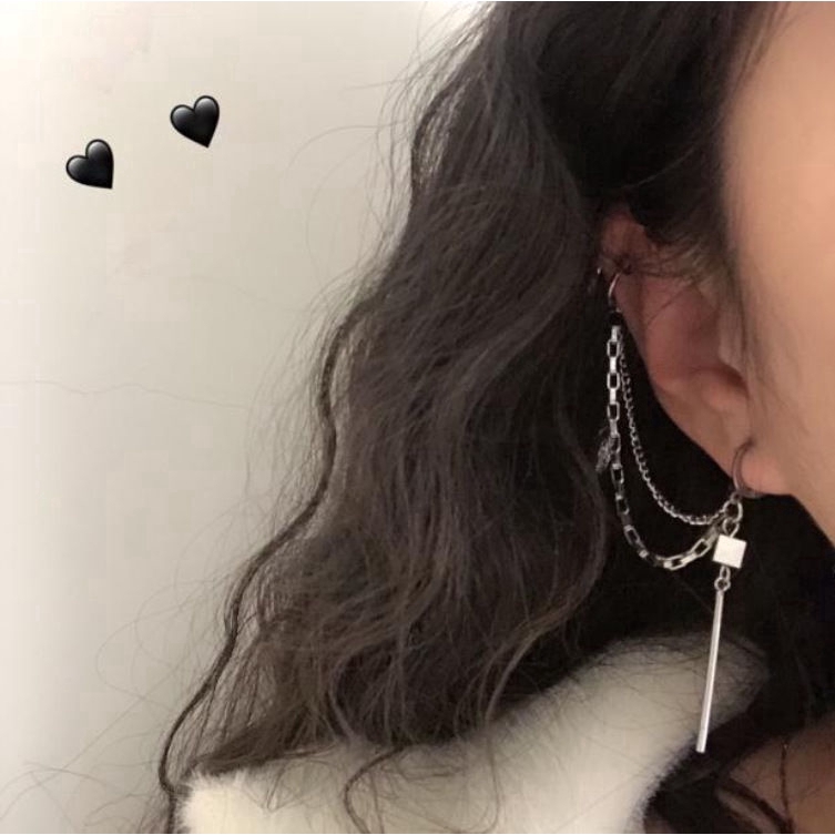 Long stick one earrings accessories ear bone clip hiphop simple