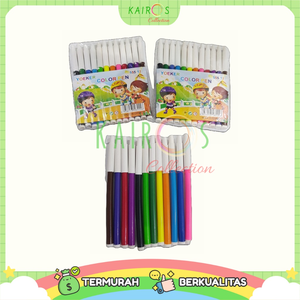 Spidol Set 12 Warna Perlengkapan Menggambar Anak