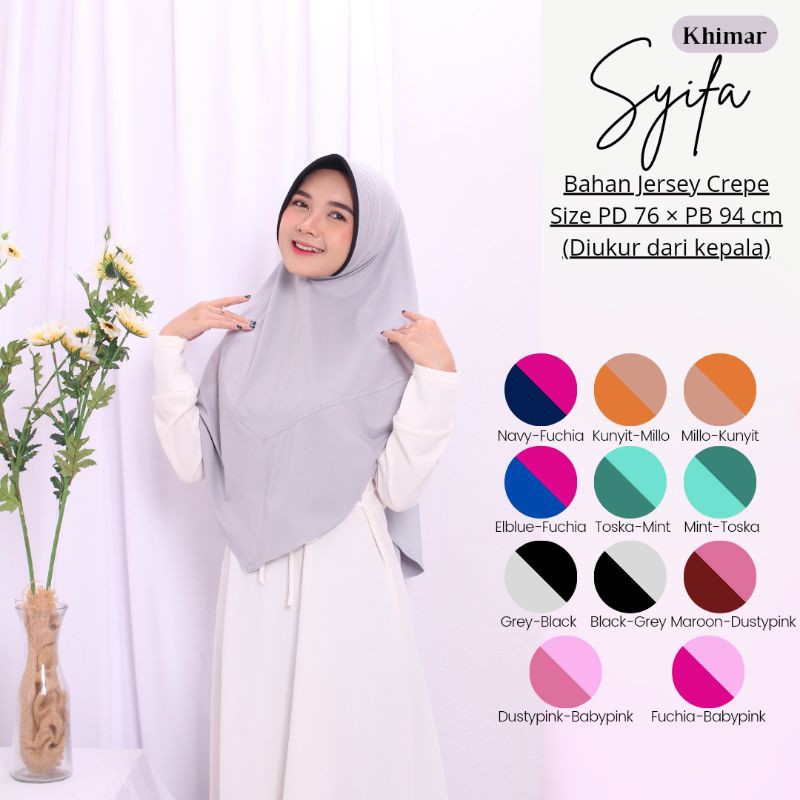 Termurah!! Hijab Dewasa/Hijab Khimar-Khimar Syifa Bahan JerseyCrepe-Hijab Murah-Best Seller