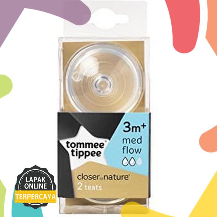 Hot Sale Tommee Tippee Closer To Nature Medium Flow Teats - 2Pcs Jaminan Mutu
