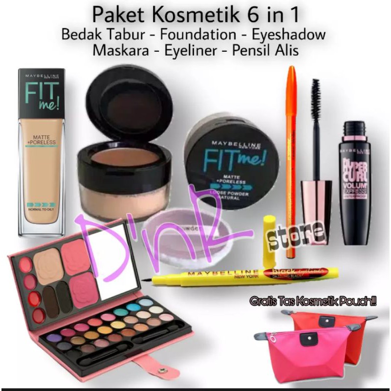 Jual PAKET MAKE UP LENGKAP MAYBELLINE 1 SET 6IN 1 /kecantikan/alat