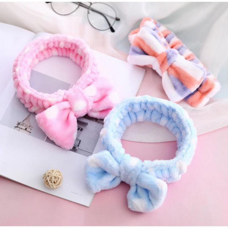 BANDANA WANITA PITA BESAR/ BANDANA RAMBUT MANDI/ BANDO KOREA BESAR PER PCS RANDOM