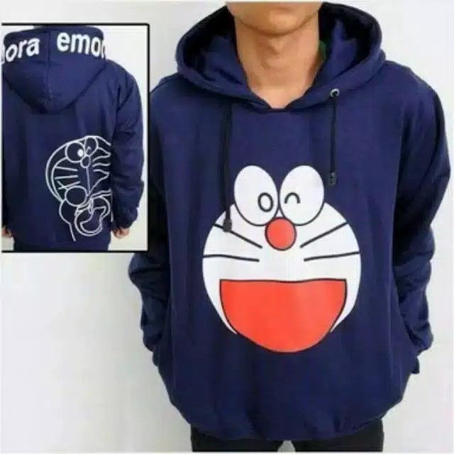 Bisa (cod) Sweater Doraemon Hoodie Pria Wanita Premium Fleece Tebal