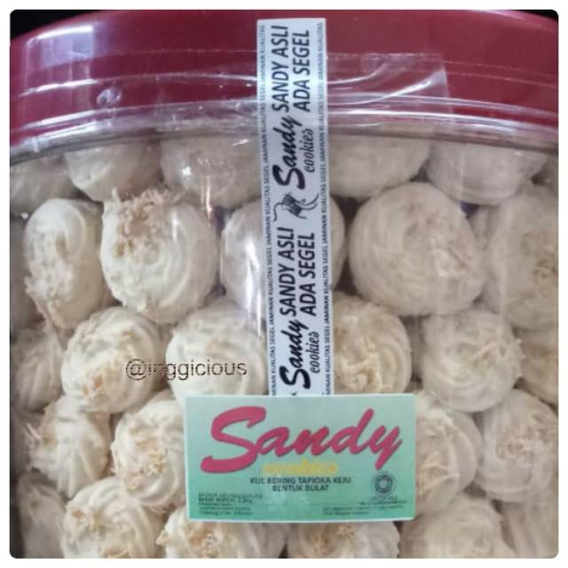 

BEST SELLER Kue semprit Sagu Keju merek Sandy cookies (utk 1 toples harga spesial utk 1kg-nya)