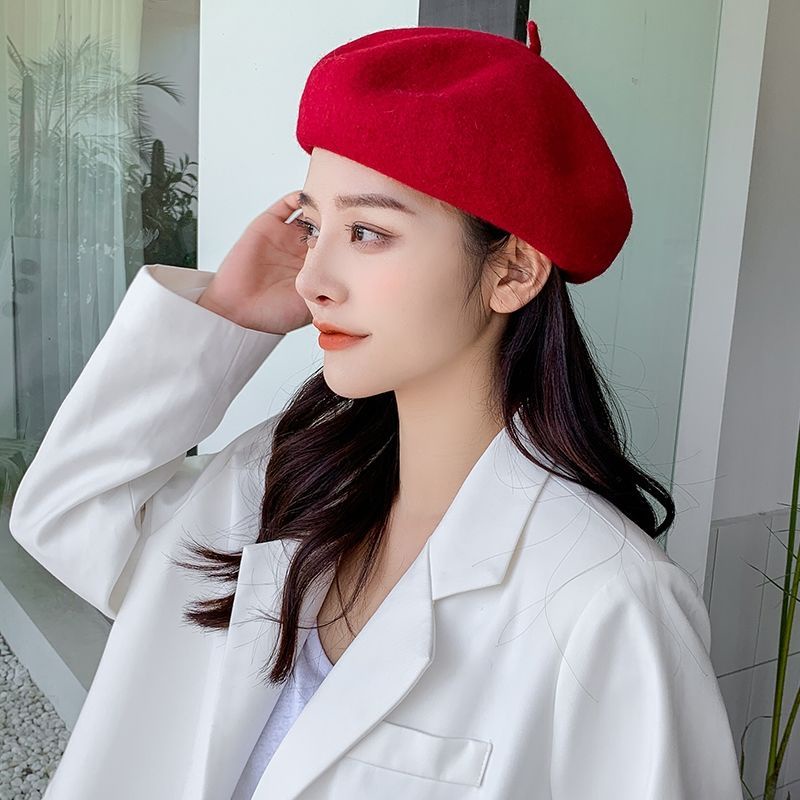 topi baret selebgram kupluk Beret Hat Topi Fashion Korea WINTER PELUKIS