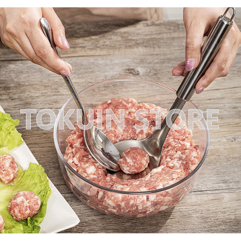 Sendok Cetakan Bakso Cetakan Bakso Stainless Cetakan Bakwan Pentol Baso Bulat Meatball Maker