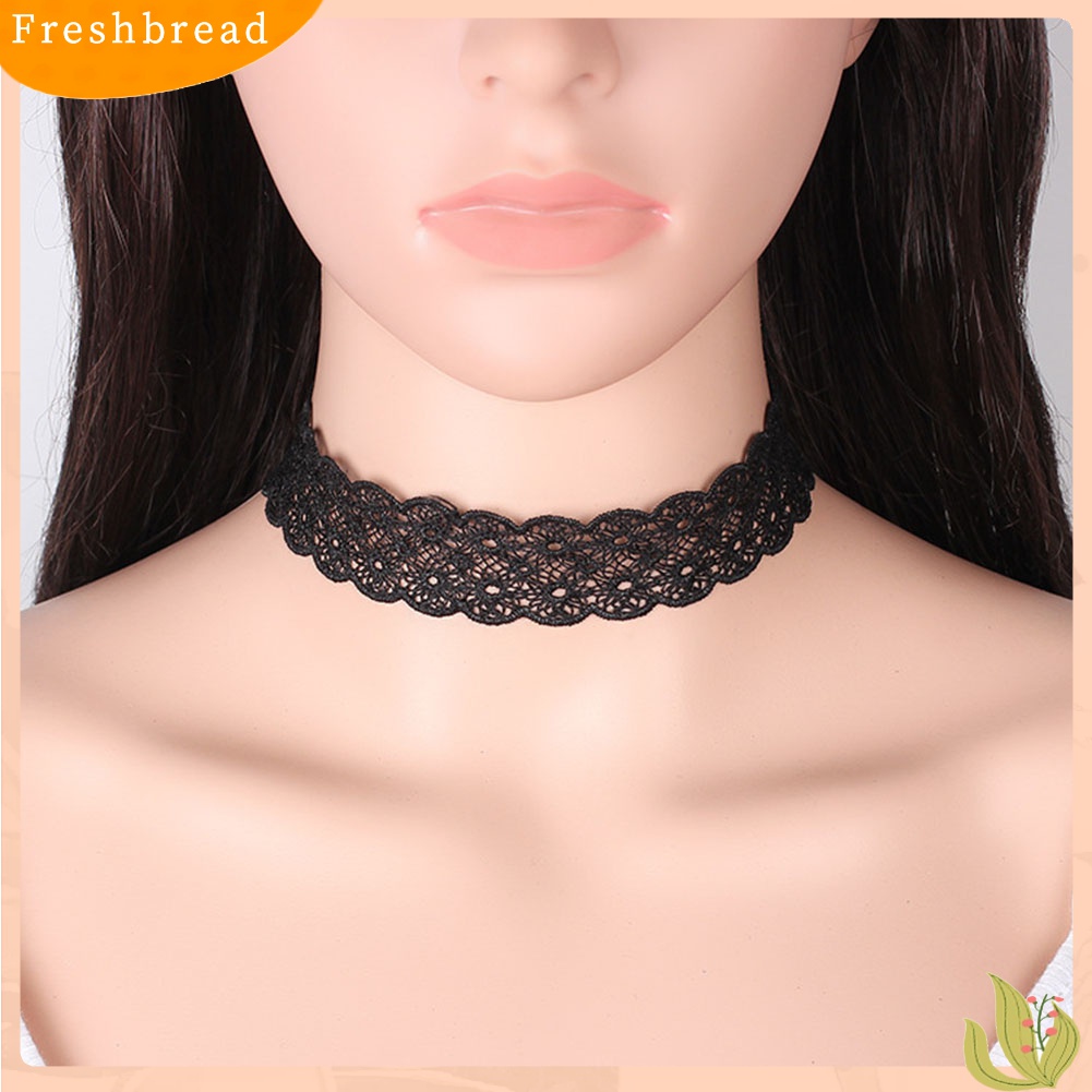 [TERLARIS]Women Gothic Tattoo Hollow Lace Clavicle Short Necklace Adjustable Jewelry Gift