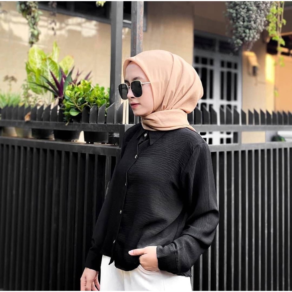 ELFAN BLOUSE KEMEJA RAYON CRINCKLE AIRFLOW PREMIUM HIGH QUALITY100%