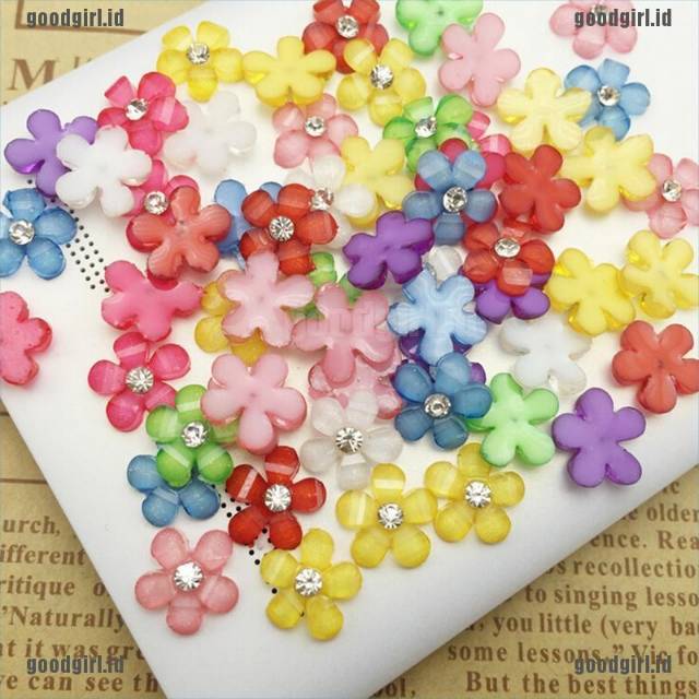 RESIN BUNGA KELOPAK 5 ISI 10 PCS UKURAN 10 MM / HIASAN NAIL ART / HIASAN TASBIH DIGITAL / DECO CASE