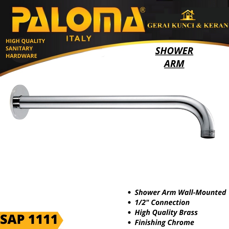 PALOMA SAP 1111 SHOWER ARM SAMBUNGAN KEPALA RAIN SHOWER BRASS CHROME