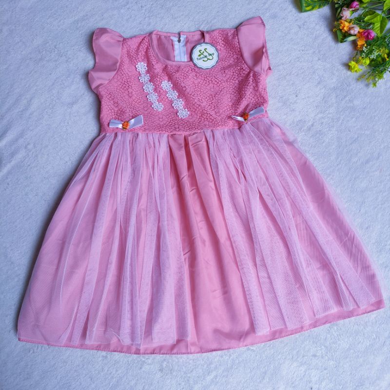 Dress Anak 4 5 6 tahun baju anak cewek tutu gaun mewah anak perempuan ( Dress Ziran tutu )