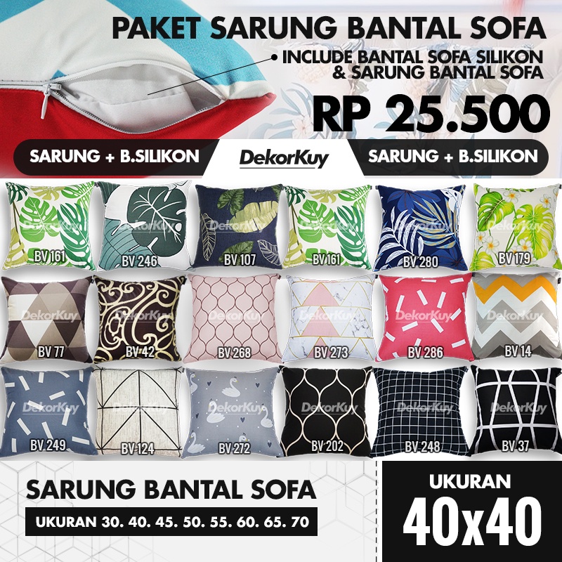 PAKET SARUNG BANTAL SOFA + BANTAL SOFA SILIKON