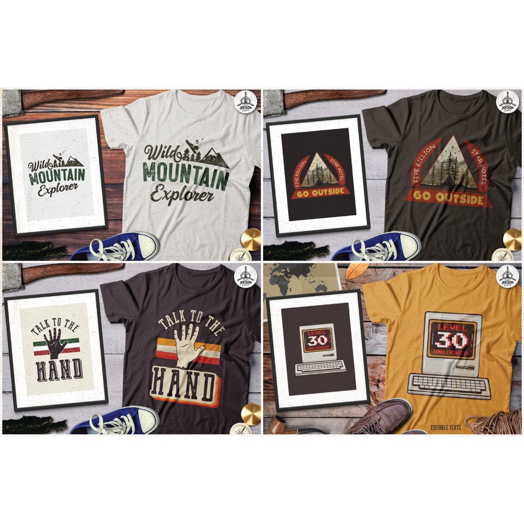 T-Shirt Designs Retro Collection Part 5 Vintage - Photoshop &amp; Illustrator