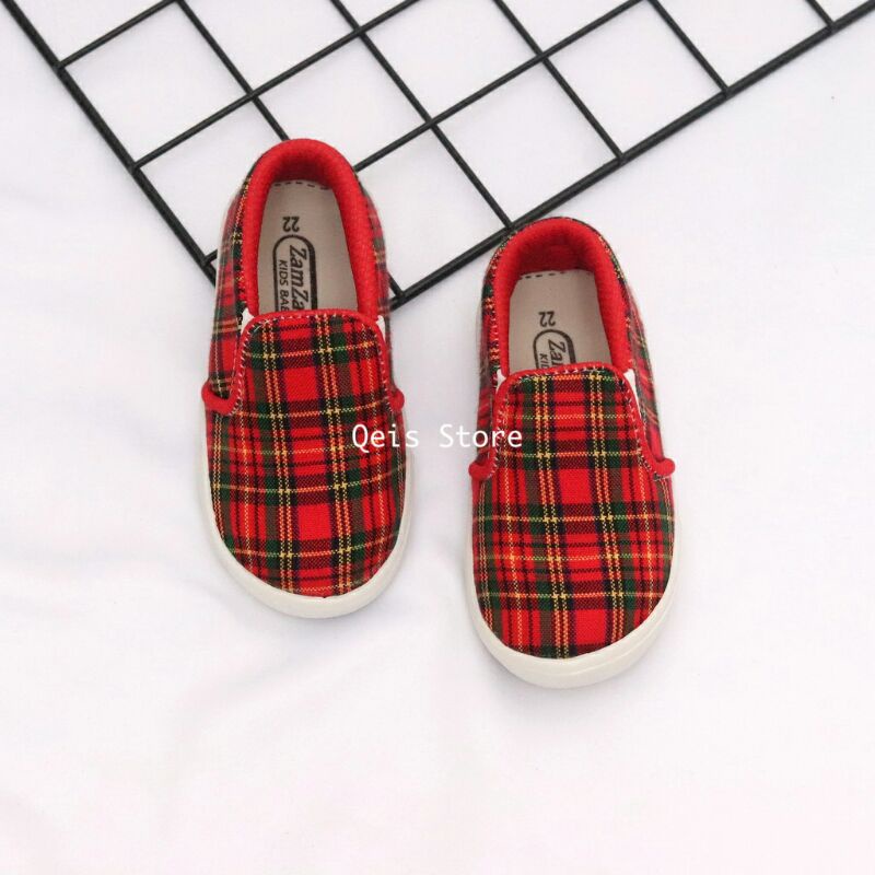 Sepatu kotak kotak / Slip On Anak motif kotak-kotak Lucu / Sepatu Anak Unisex Motif Kotak-Kotak