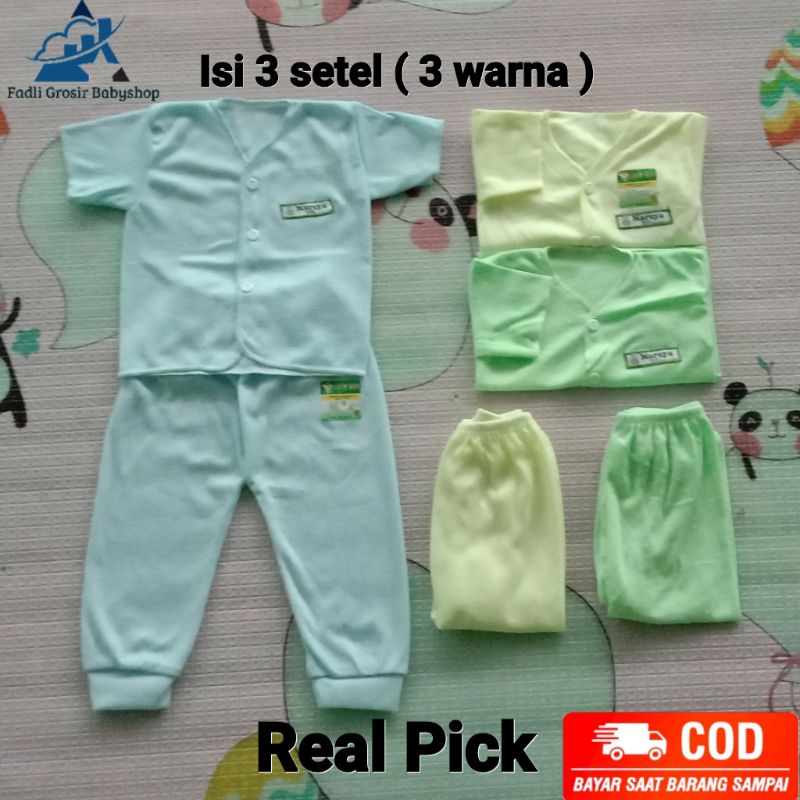 3 Setel Baju Celana Bayi Pendek Neci