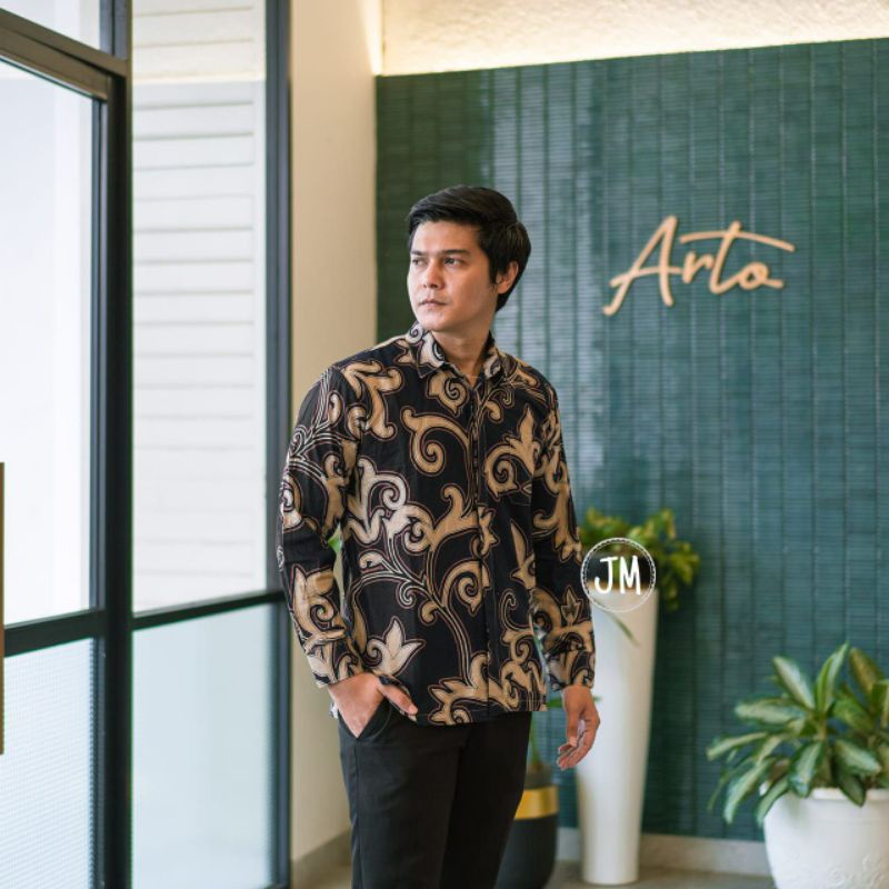 Kemeja Batik Pria Lengan Panjang M L XL XXL Baju Batik Pria Modern Batik Kerja Pria Batik Kantor Pria Seragam Batik