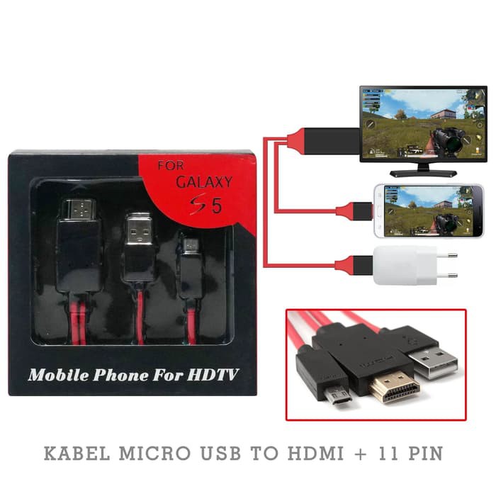 Kabel mhl micro usb 11 pin to hdmi - Kabel MHL display android to LCD