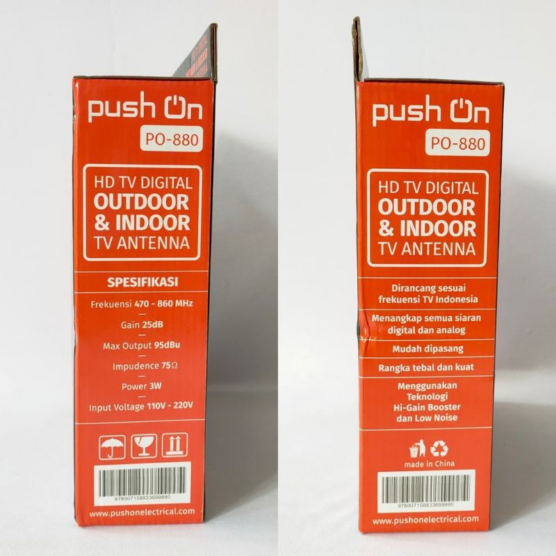 Antena TV Push On PO-880 Indoor Outdoor - Antene TV Push On Digital Dalam dan Luar Ruangan