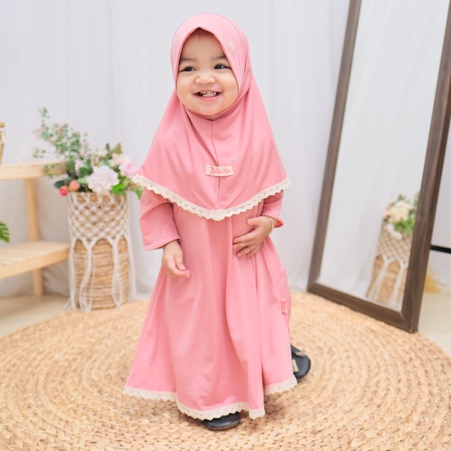 HONEYBLOSSOM gamsi bayi perempuan kombinasi tile organza / gamis bayi perempuan 6 12 bulan alesha