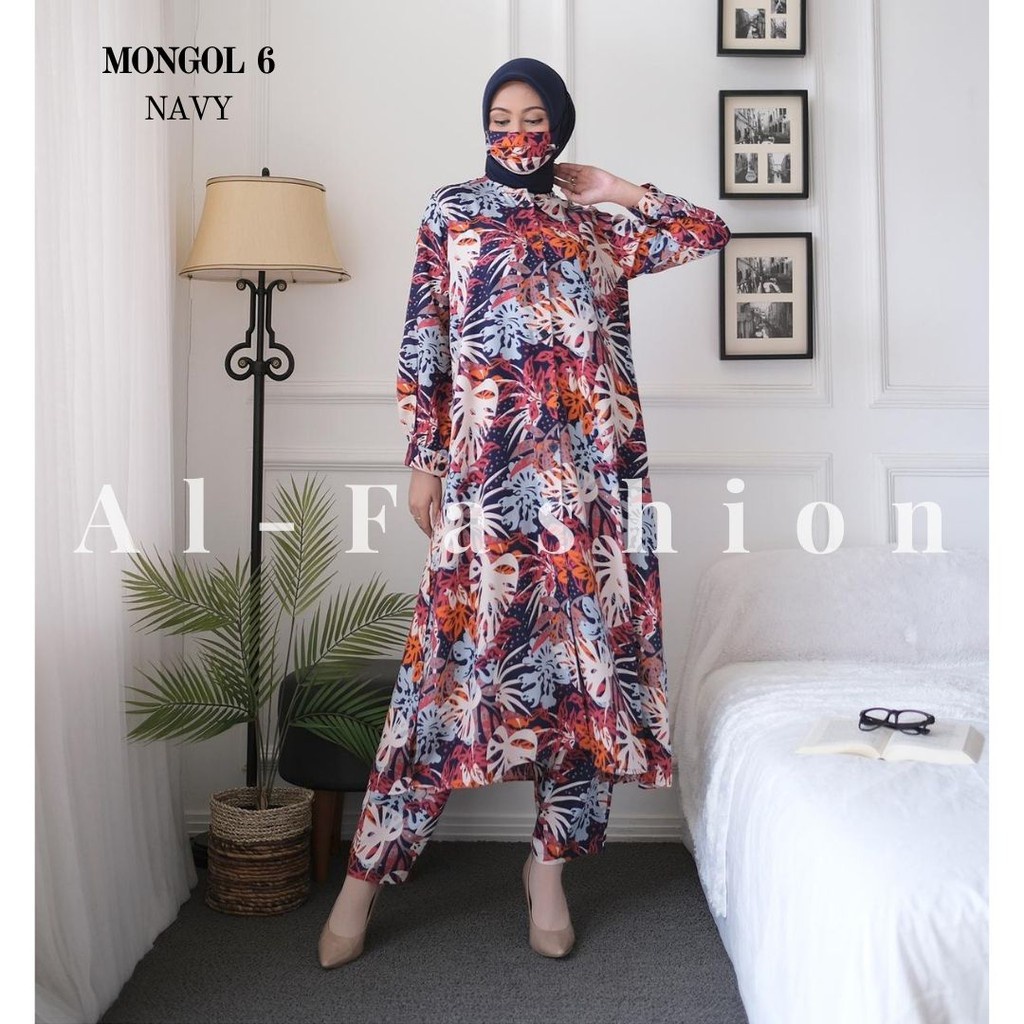 ONE SET SETELAN LONG TUNIK&CELANA PANJANG SET MONGOL
