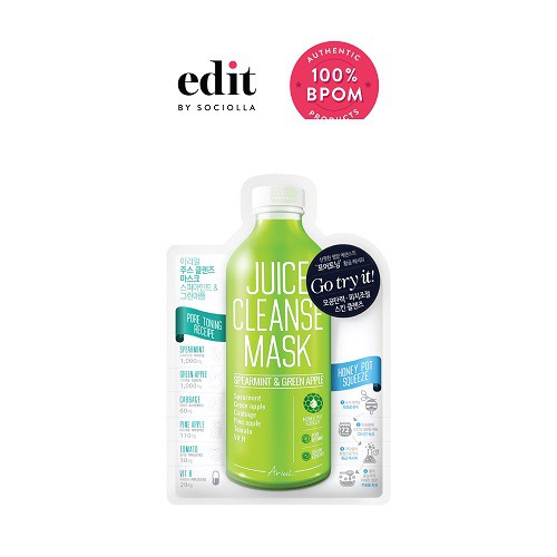 

Ariul Juice Cleanse Mask - Spearmint & Greenapple - Size:20 gr - Edit by Sociolla