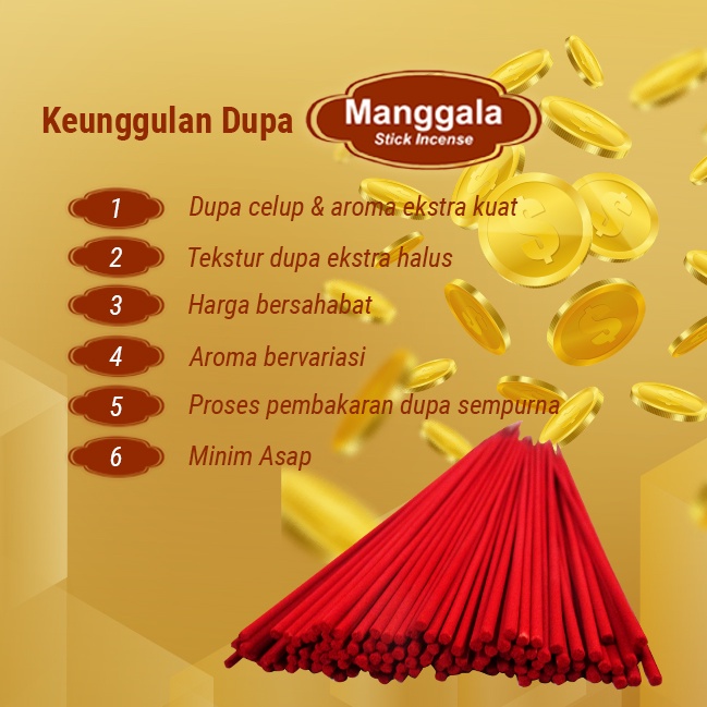 Dupa / Hio Wangi Good luck Manggala Stick Merah 32 cm 200 gr