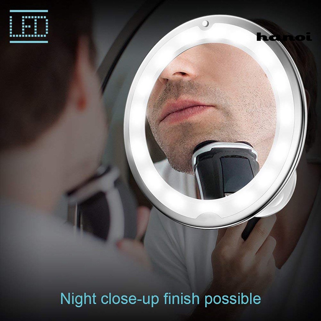 HQTM_Magnifying Makeup Mirror Anti-fall No Distortion Daily Using 10X Concave Magnifier Lighted Makeup Mirror for Gift