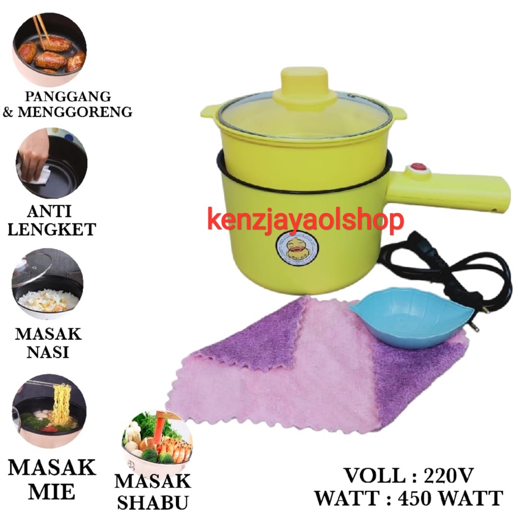 ( KJO ) Panci Eletrik Bebek 1.8 L - Panci Listrik Serbaguna - Teflon Anti Lengket Panci Hotpot