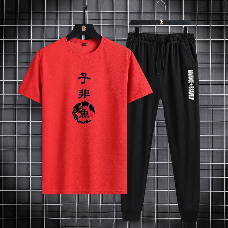 [Setelan pria] Baju kaos pria dan celana joger pants pria pakaian / kaos distro cowok + celana panjang Set F03