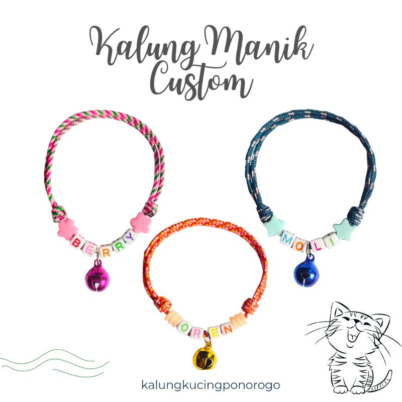 TERMURAH KALUNG KUCING MANIK NAMA CUSTOM