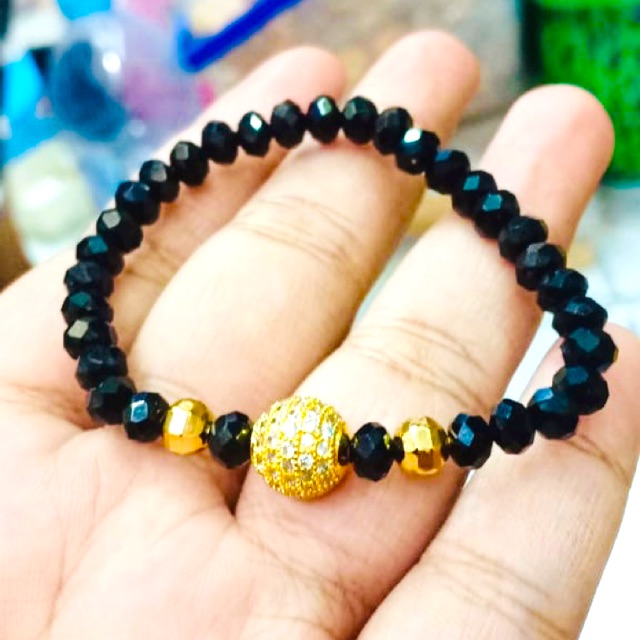 Gelang tangan wanita kristal boladisco lapis emas xuping yaxiya