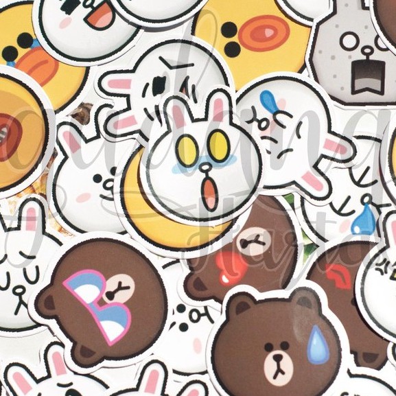 Stiker Karakter Beruang Kelinci Bear Rabbit Duck Lucu Unik Sticker DIY Scrapbook GH 303339