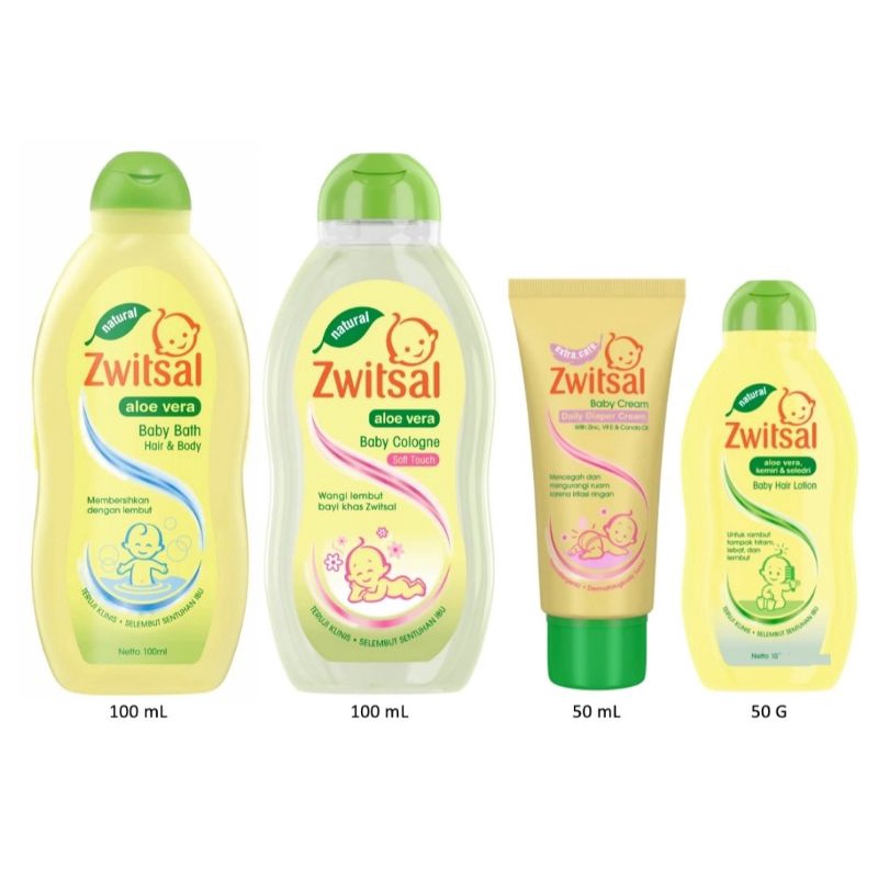Zwitsal Diapers Cream 50gram /Zwitsal Baby Cologne 100ml/Zwitsal Hair&Body 100ml/Zwitsal Baby Hair L