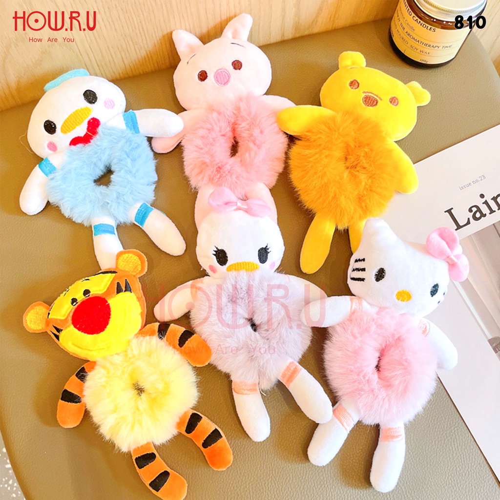 HOW.R.U | Scrunchie Boneka Fluffy Korean Style / Karet Rambut Anak