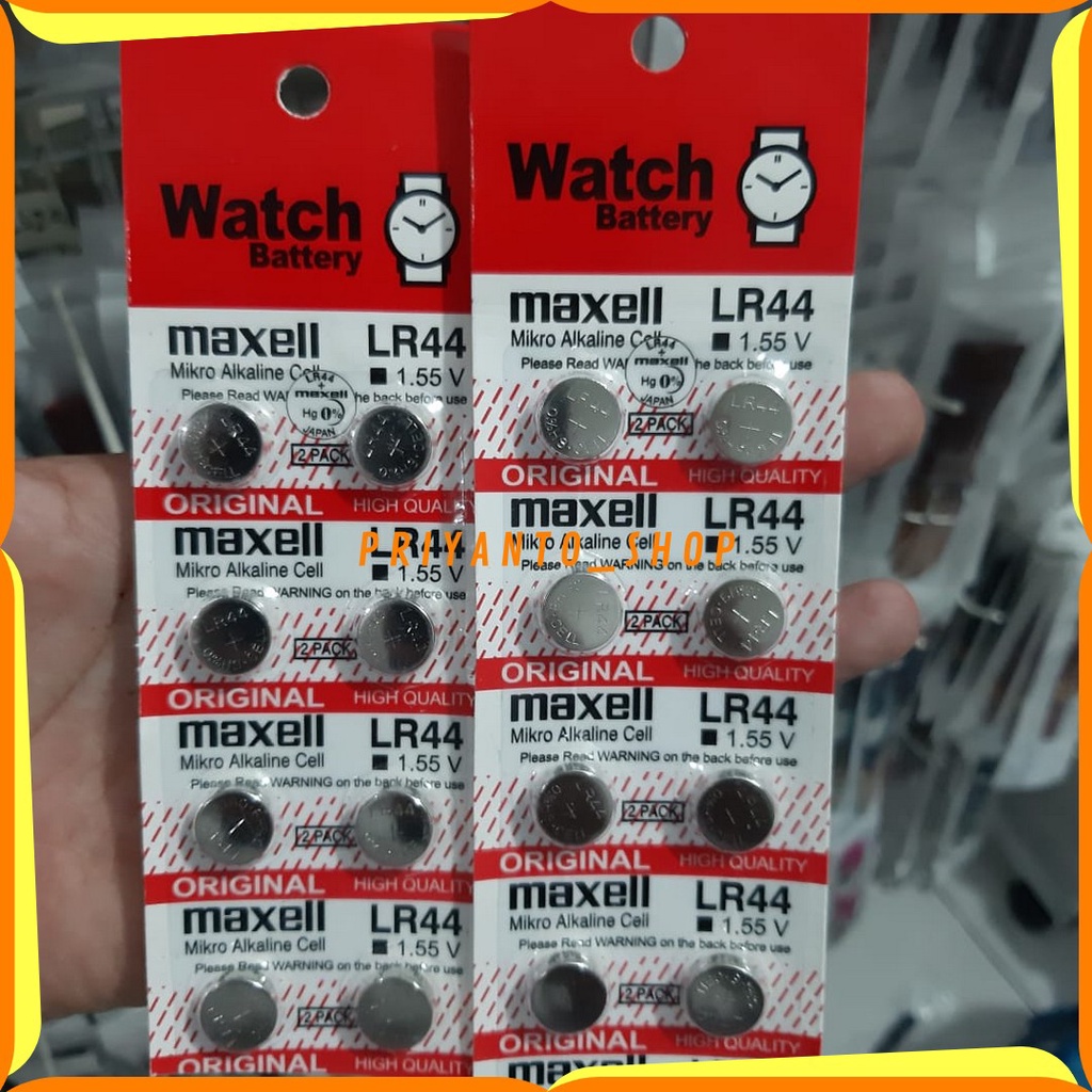 MAXELL LR44 BATERAI KALKULATOR REMOT JAM MAXEL LR 44 LR44