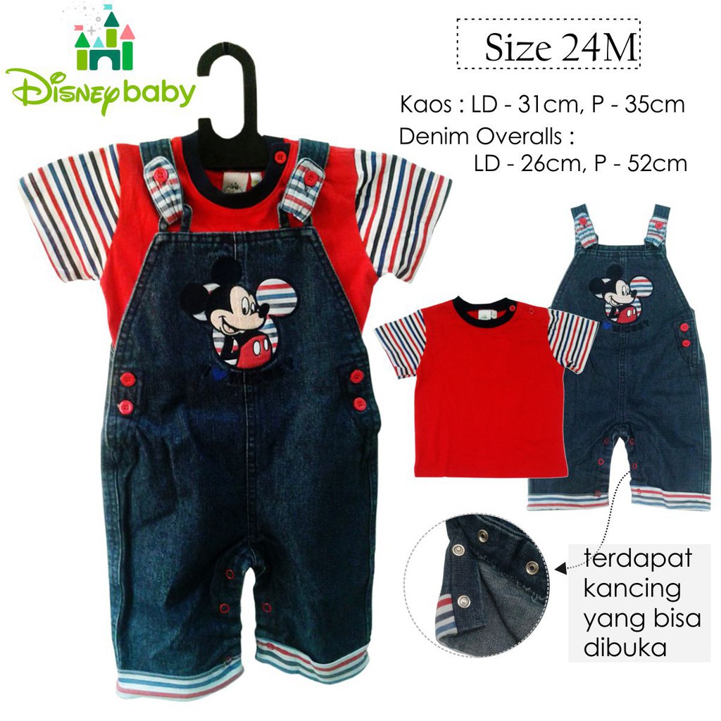 1-2T Setelan Denim Overall Baju Kodok Anak MK Mouse Kaos Polos Keren anak 2 tahun unisex