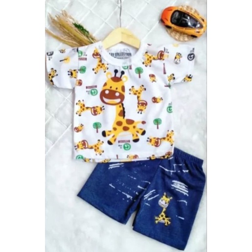 stelan anak motif jerapah ukuran 0-2thn stelan anak laki-laki stelan anak-anak prempuan