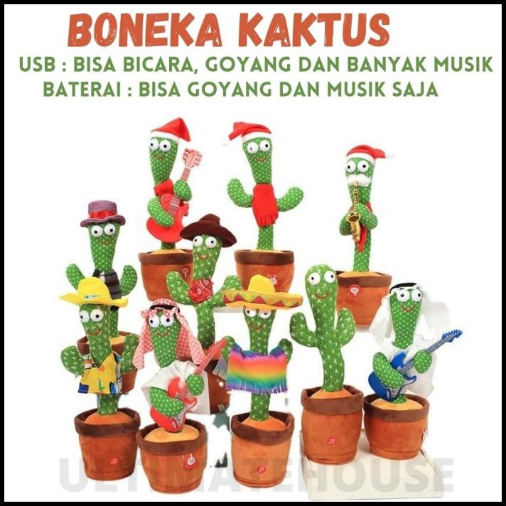 Kaktus Goyang Menari Dance Cactus Toy Boneka Pintar Kaktus Joget Joged
