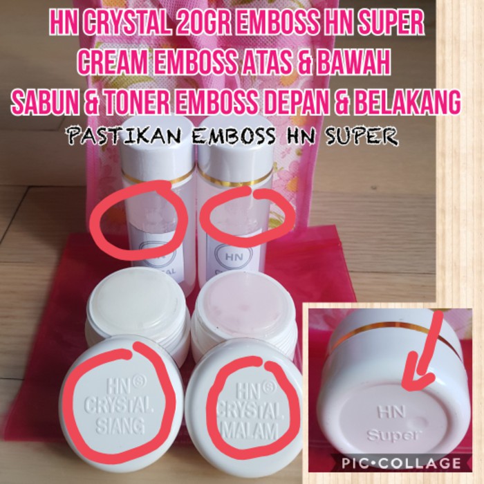 CREAM HN CRYSTAL EMBOSS 25gr ASLI/HN KRISTAL 25gr EMBOSS ATAS & BAWAH  promo