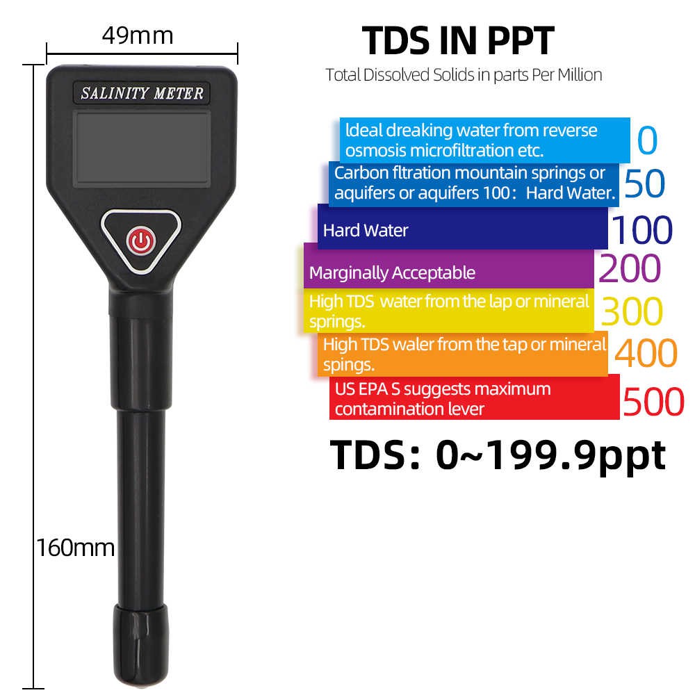 Salinity Meter Digital Seawater Food Salinity Tester Salt Concentration