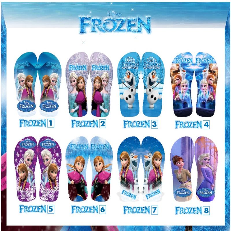 Sandal Custom Anak Karakter FROZEN Free Custom Suka Suka Anak/Dewasa