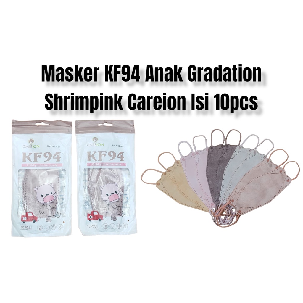 Masker Kf 94 Careion Anak Gradation Warna Mix Isi 10pcs Masker Careion Kf94 Anak Gradation Series